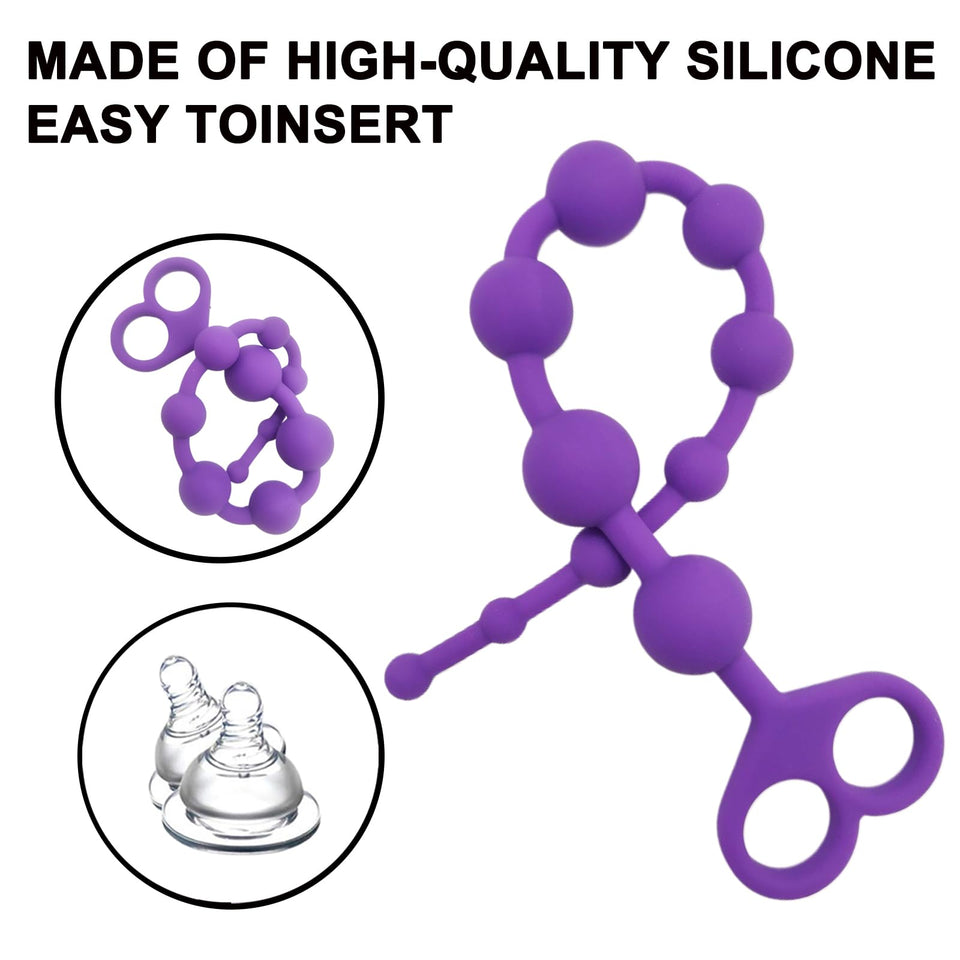 Anal Beads Anal Toys Sex Toy Silicone Anal Butt Plug Silky Smooth Prostate Massage Stimulator Anal Trainer Flexible 10 Balls Ana