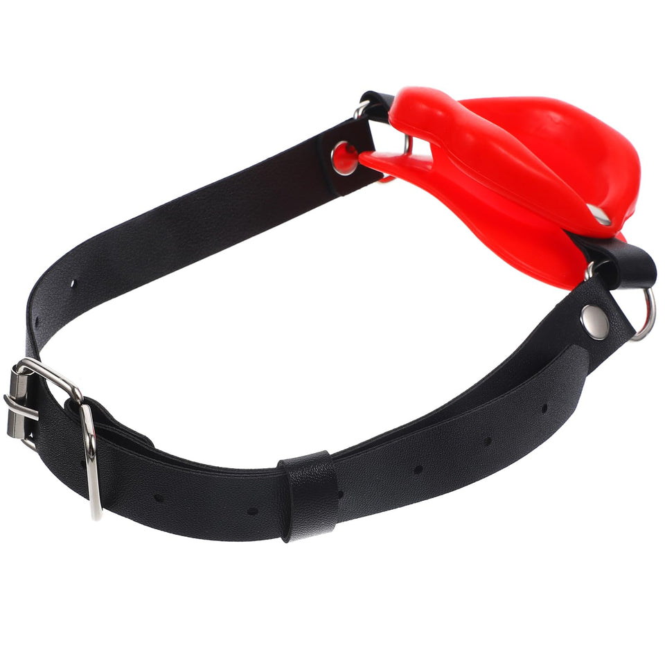 GALPADA Open Mouth Gag Ball Gag Red Lips Bdsm Toys Adjustable Strap Adult Toys