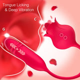 Rose Toy Vibrator for Woman,Clitoral Tongue Vibrator Sex Toys with 10 Speed Modes,G-spot Dildo Rose Nipple Massager Licking Stim