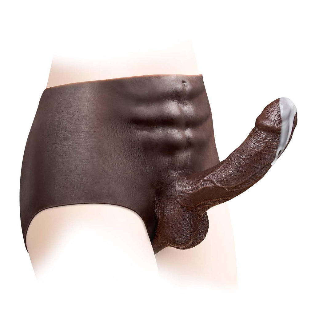 Strap on Dildo Sex Toys - Strap on Harness with 7.3 '' Huge Solid Black Dildo, Elastic Silicone Wearable Dildos Panties Simulati