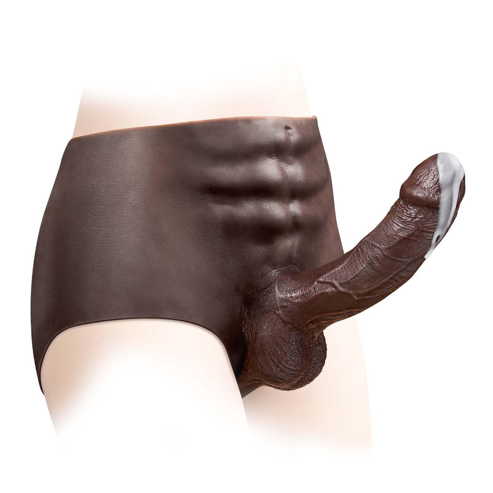 Strap on Dildo Sex Toys - Strap on Harness with 7.3 '' Huge Solid Black Dildo, Elastic Silicone Wearable Dildos Panties Simulati