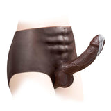 Strap on Dildo Sex Toys - Strap on Harness with 7.3 '' Huge Solid Black Dildo, Elastic Silicone Wearable Dildos Panties Simulati