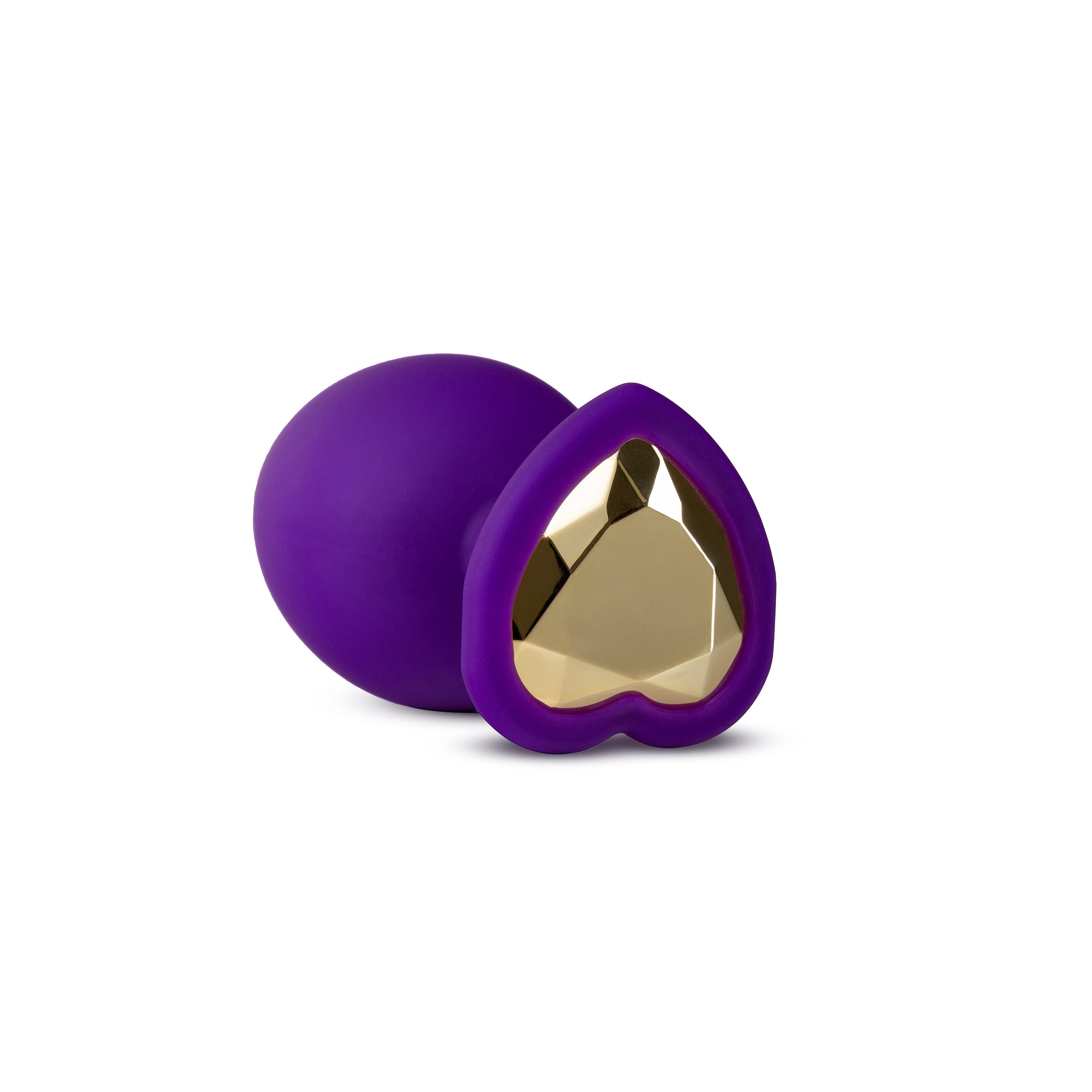 Blush Novelties Temptasia Bling Plug - Satin Smooth - Body Safe Platinum Silicone - Small Butt Plug - Heart Shaped Gem Tapered F