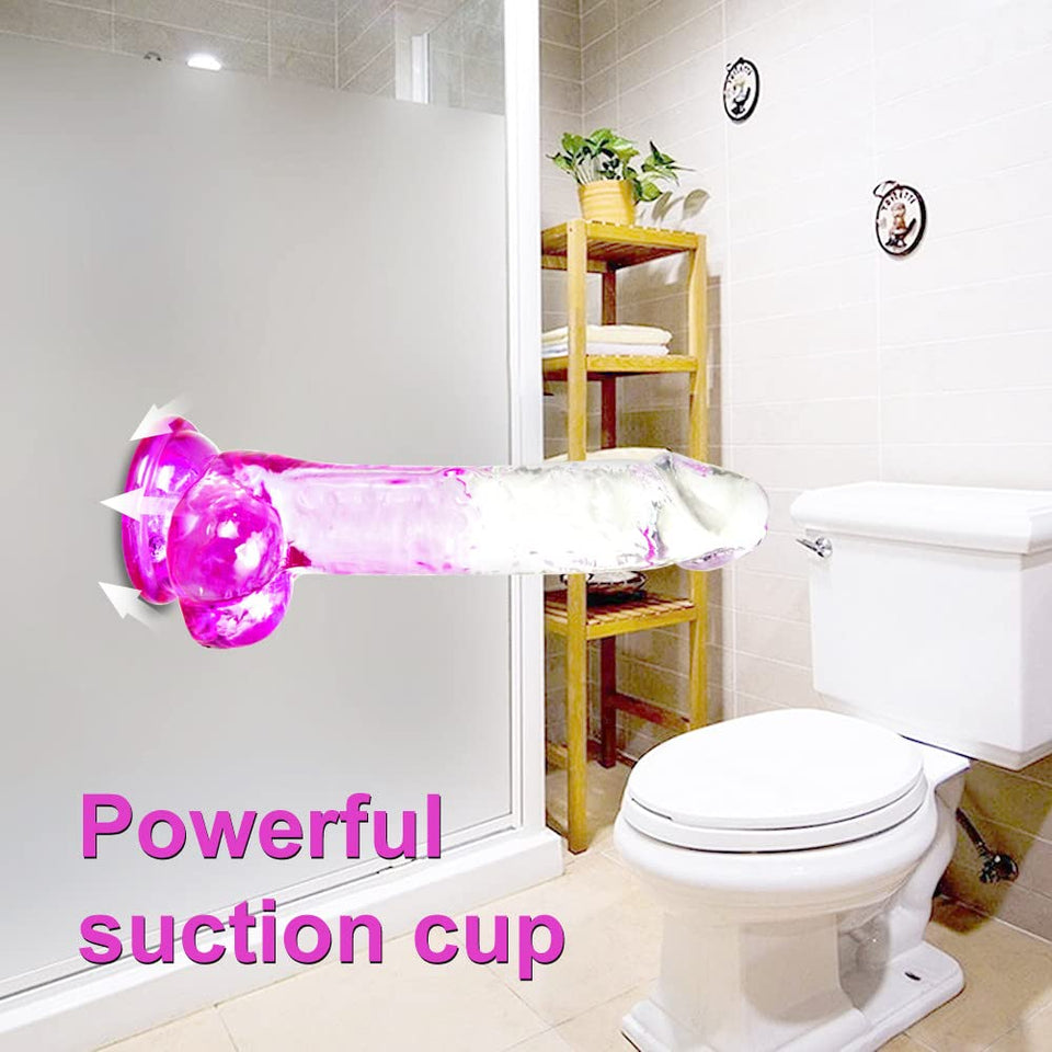7.4 Inch Small Realistic Dildo G-Spot Fake Penis with Powerful Suction Cup for Real Feel Hands-Free Cute Anal Play Lifelike Jell