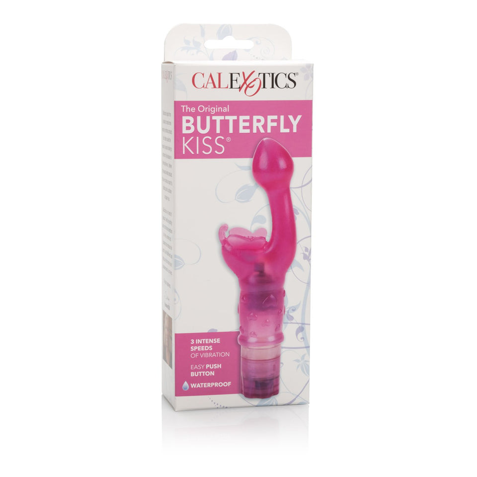 Calexotics Original Butterfly Kiss Vibrator - Multi-Speed Waterproof Vibe - Adult Sex Toys For Couples - Clitoral G Spot Massager - Pink