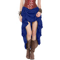 ThePirateDressing Steampunk Victorian Cosplay Costume Womens Gothic High-Low Show Girl Skirt with Shredded Raw Edges C1379-Blue-