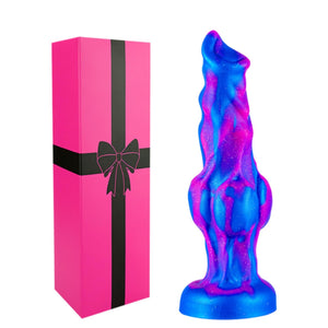 6 Inch Silicone Small Wolf Dog Knot Dildo for Women Beginner, 5 '' Realistic Animal Monster Thin Knotted Anal Dildo with Suction