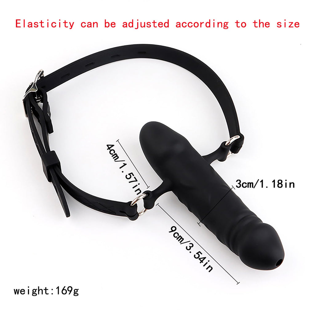 Penis Gag Silicone Dildo Gag Chastity Realistic Dildos Adjustable Belt BDSM Bondage Sex Toy