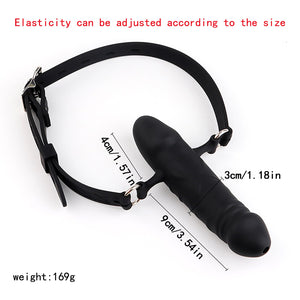 Penis Gag Silicone Dildo Gag Chastity Realistic Dildos Adjustable Belt BDSM Bondage Sex Toy