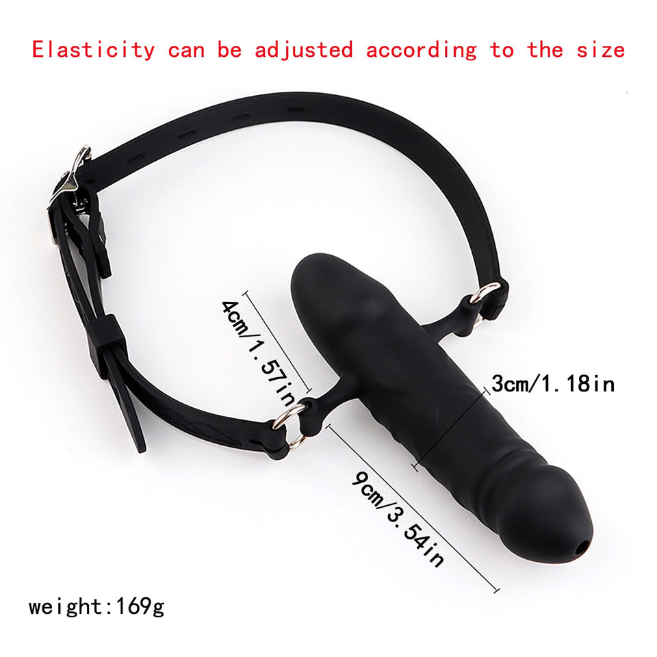 Penis Gag Silicone Dildo Gag Chastity Realistic Dildos Adjustable Belt BDSM Bondage Sex Toy