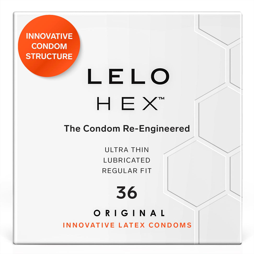 Lelo Hex Original Ultra Thin Condoms With Increased Strength, Male Condom, Lubricated Condoms For Men, 2.12-Inch/54 Mm Diameter 