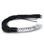 Realistic Glass Dildo with Sex Whip Sex Toys SM Leather Crystal Dildo Sex Flogger Transparent Crystal Penis Bondaged Whip for Me