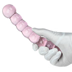 Glass Anal Beads Butt Plug Pink Curved Shaped Anal Stretcher Crystal G Spot Dildo Prostate Massager Anus Dilator Vaginal Stimula