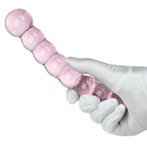 Glass Anal Beads Butt Plug Pink Curved Shaped Anal Stretcher Crystal G Spot Dildo Prostate Massager Anus Dilator Vaginal Stimula