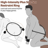 BDSM Hip Restraints Stainless Ring Sex Toys for Couples, Handcuffs Sex Bondage Rings Set Adults Toy with Whips for Mens Womens,