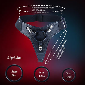 Silicone Realistic Strap on Fantasy Dildo, Wearable Strapon Harness with 3 Pcs Monster Anal Dildo with Suction Cup Lesbian Toy,