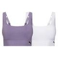 PUMA Womens Sports Bras & Comfortable Seamless Sport Bras for Women, Great for Yoga & Gym - White X-Large