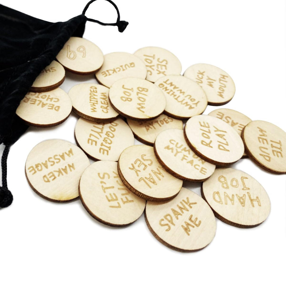 20Pcs Funny Tokens Sex,Date Night Activity Tokens Funny Wooden Couples Date Night Activity Token Romantic Funny Sex Token Gift V