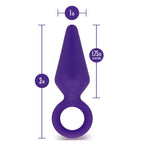 Blush Luxe Candy Rimmer - Platinum Cured Puria Silicone Anal Plug For Butt Play - Ultrasilk Smooth - Sturdy Pull Ring For Safety