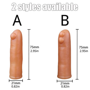 MFMYEE Two Magic Finger Masturbation Sex Toys - G-spot Finger Prostate Massager, Liquid Silicone Finger Sleeve with Bump for Cli