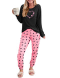 Ekouaer Womens Pajama Sets Long Sleeve Print Sleepwear Soft Pjs Casual Pullover Tops Joggers Pants with Pockets Butterfly L