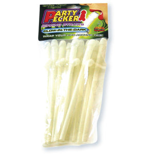 Hott Products Party Pecker Straws, Glow in the Dark, 10 Pieces/Bag, 4-Pack