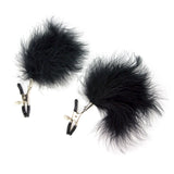 Dark Amour BDSM Feather Nipple Clamps - Men Women Couples Sex Toy - Kinky Bondage Play - Used for Clamp or Tickler -Dominant & S