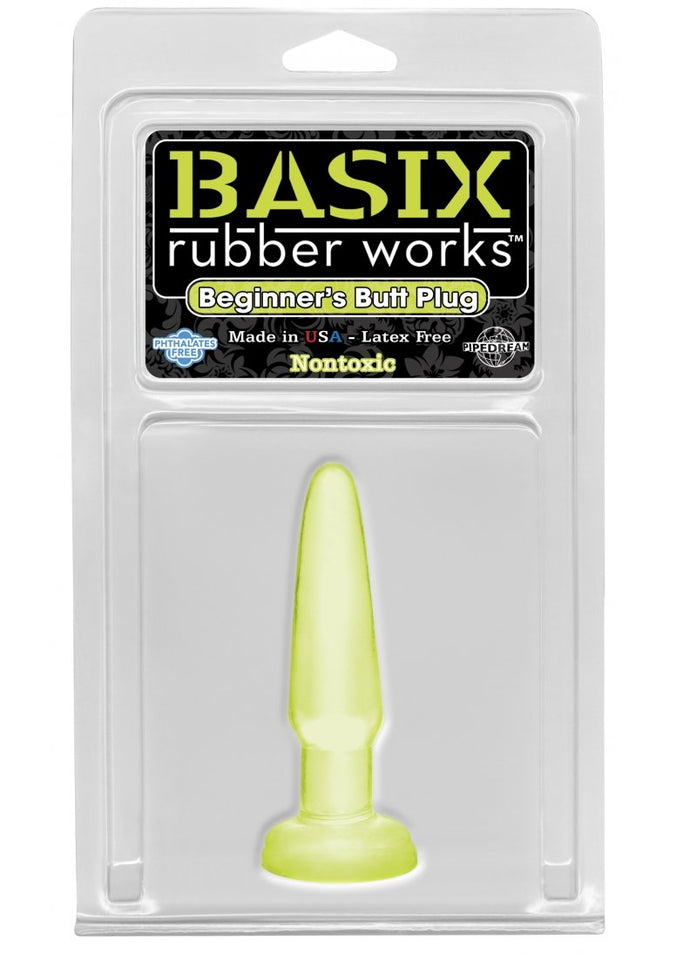 Basix Beginners' Butt Plug, Glow In The Dark