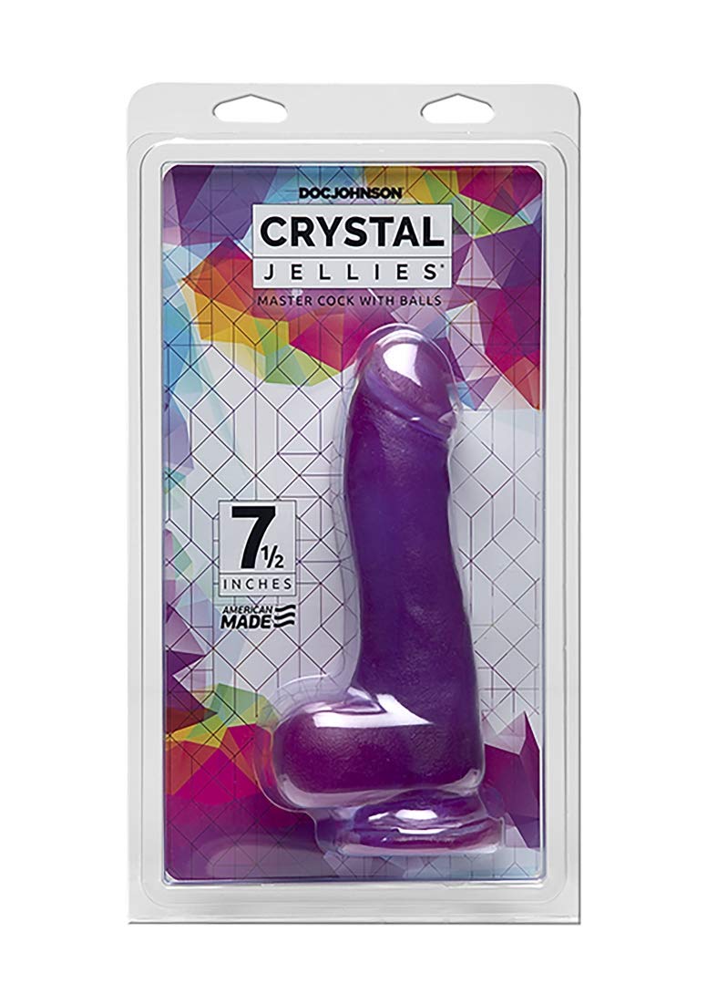 Crystal Jellies Master Cock W/ Balls 7.5 In Purple