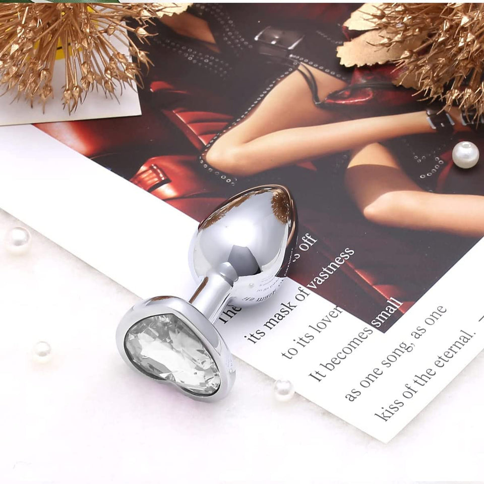 Akstore Small Fetish Anal Plug Butt Heart Personal Sex Massager (White)