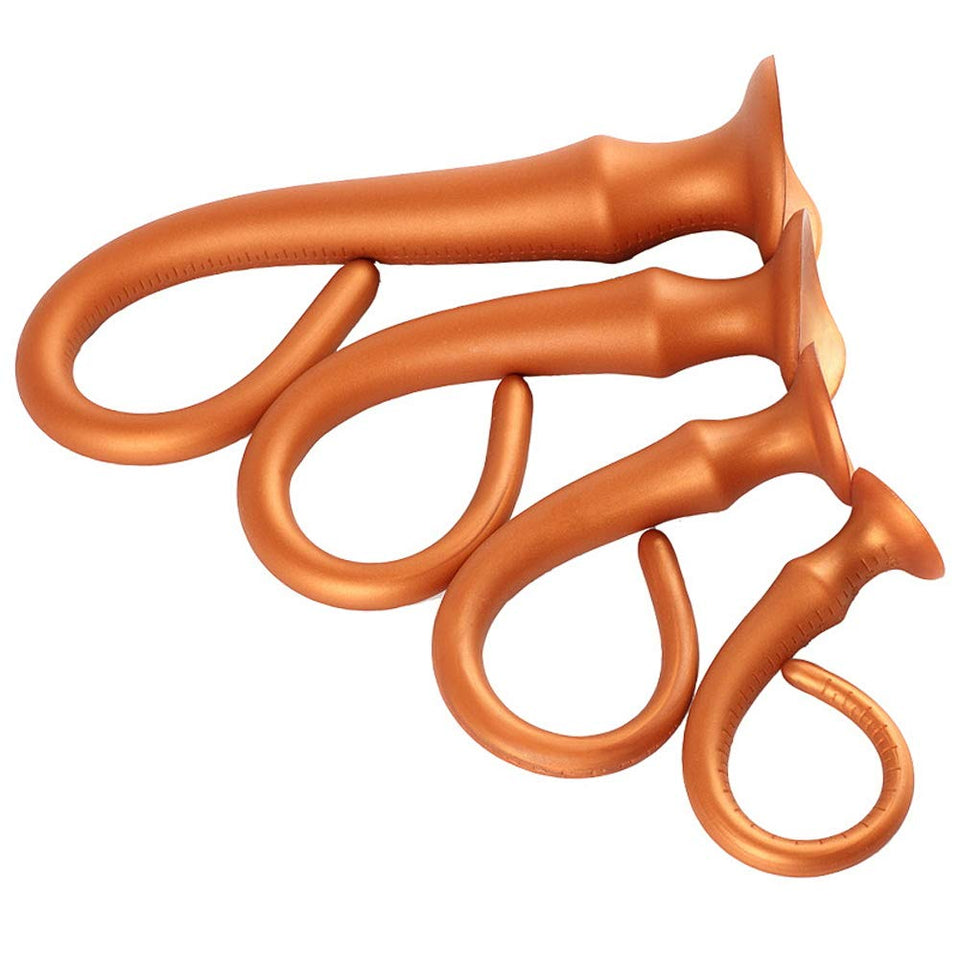 Super Long Anal Plug Dildo, Flexible Liquid Silicone Butt Plug Vaginal Prostate Massage Stimulation For Men And Women Sex Factory (Large)