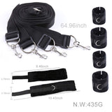 Bed Restraints Kit, Romi Adjustable Fetish Sex Bondage Bedroom BDSM Toy with Hand Cuffs Ankle Cuff for Couple