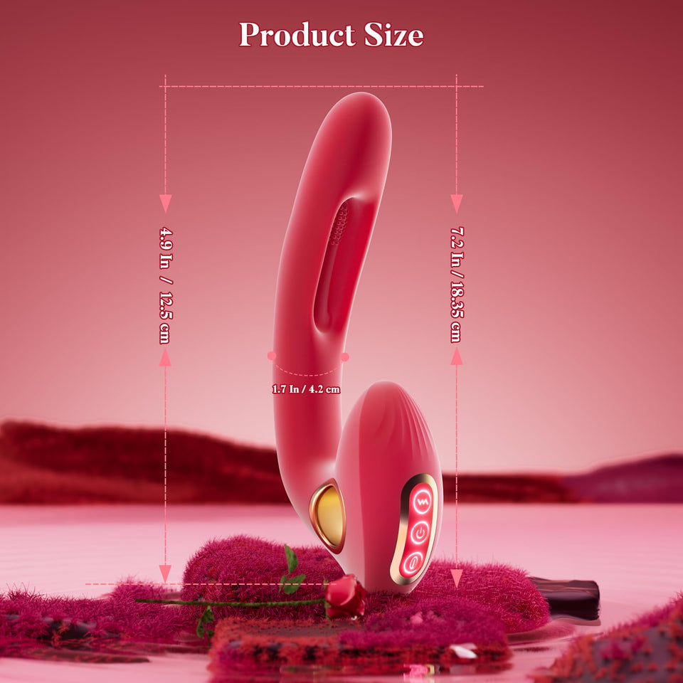 G Spot Vibrator Sex Toys - Rabbit Vibrators Adult Sex Toy for Women, Clitoral Stimulator Dildo with 10 Vibration & 7 Flapping Mo