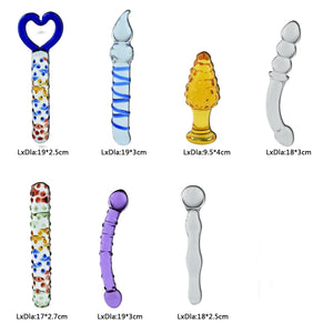 Rbenxia 7 Types Set Crystal Glass Anal Plug New Top Unique Design Sex Toy Adult Products Crystal Glass SM G-spot Pleasure Anal B