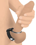 XR PLAY HARD Strict Leather Cock & Ball Ring | Studded Leather & Steel Adjustable Cock Ring for Men & Couples | Enhances Stamina
