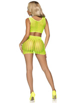 2 Pc Crochet Net Tank Crop Top