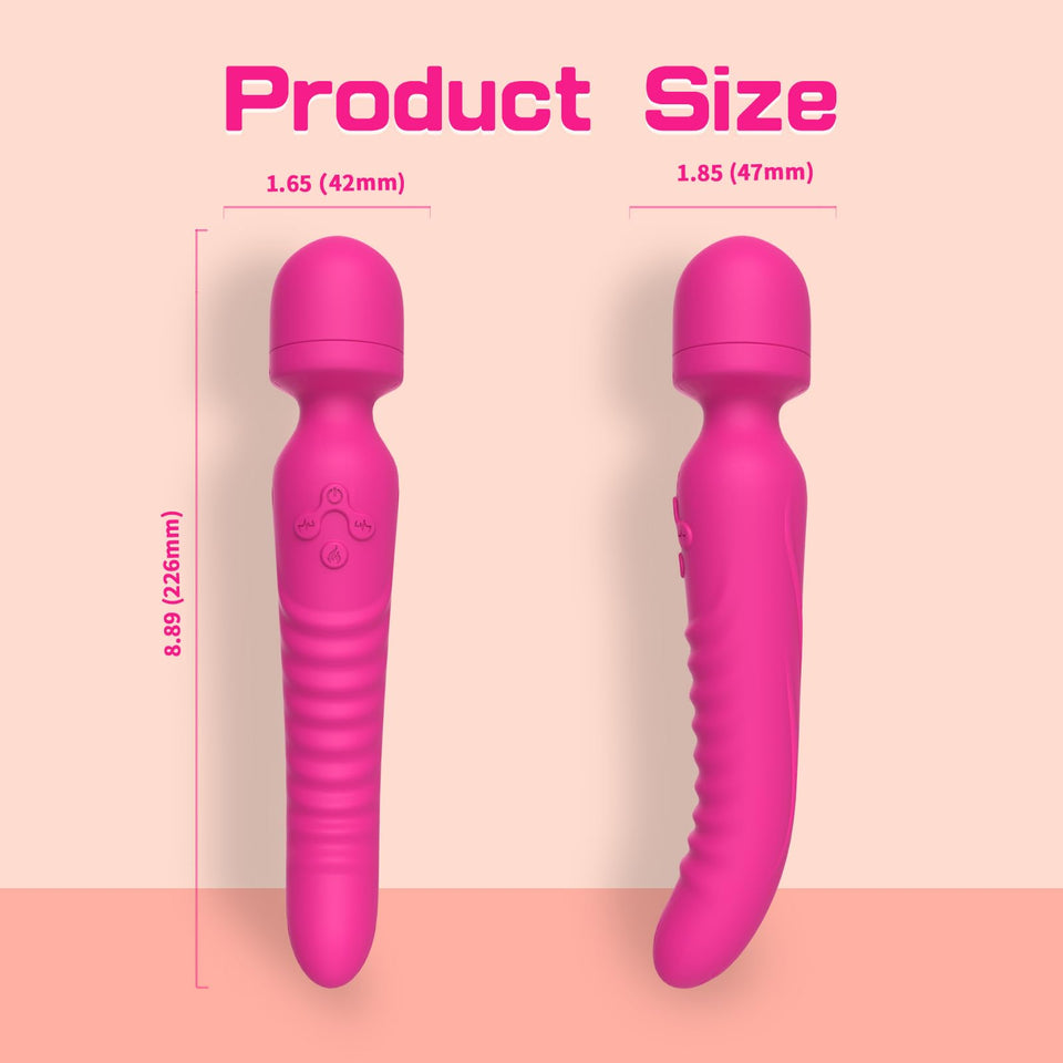 G Spot Vibrator Wand, Heating Function Sex Wand Massager for Clitoris, G-spot Stimulation, Waterproof Dildo Sex Toy with 7 Power