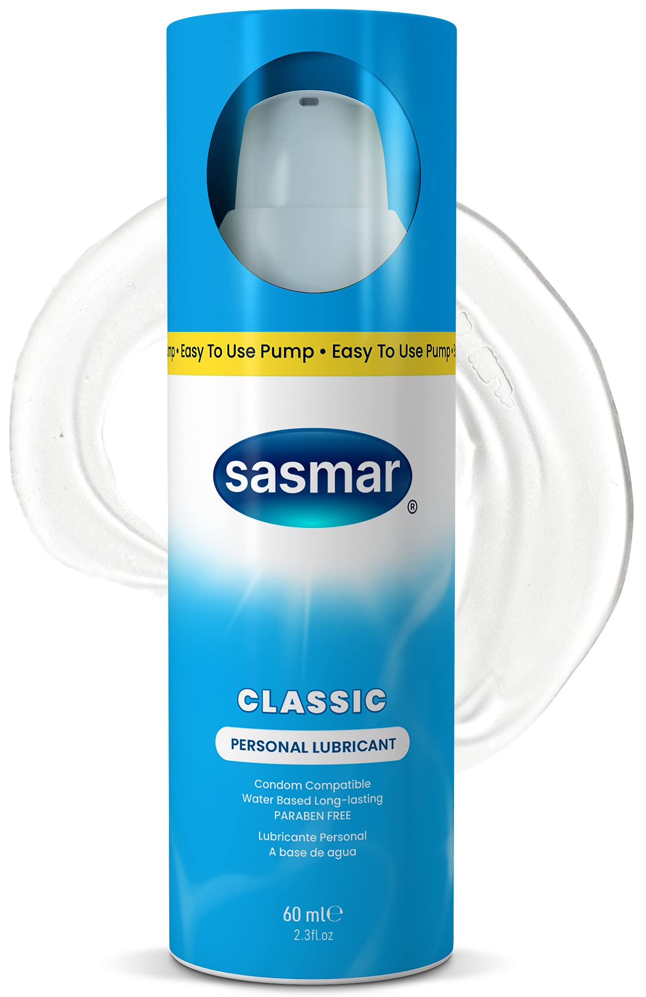 Sasmar Water-Based Personal Lubricant for Men and women, Long-lasting Pleasure, Toy-Friendly & Condom Safe, Paraben-Free, No Res