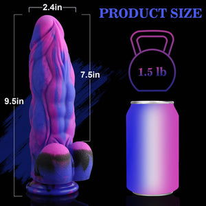9.5 ' ' Huge Fantasy Realistic Dildo,2.4 ' ' in Diameter Thick G-spot Dildo,Soft Silicone Anal Dildo with Powerful Suction Cup,A