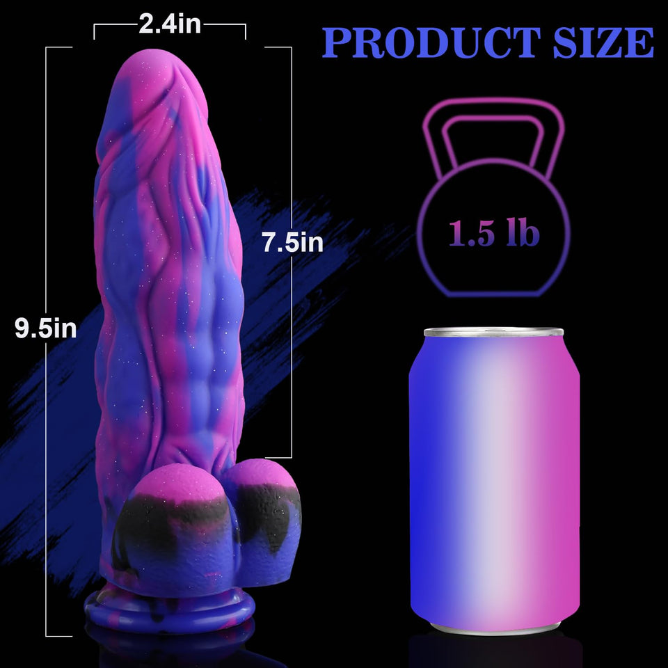 9.5 ' ' Huge Fantasy Realistic Dildo,2.4 ' ' in Diameter Thick G-spot Dildo,Soft Silicone Anal Dildo with Powerful Suction Cup,A
