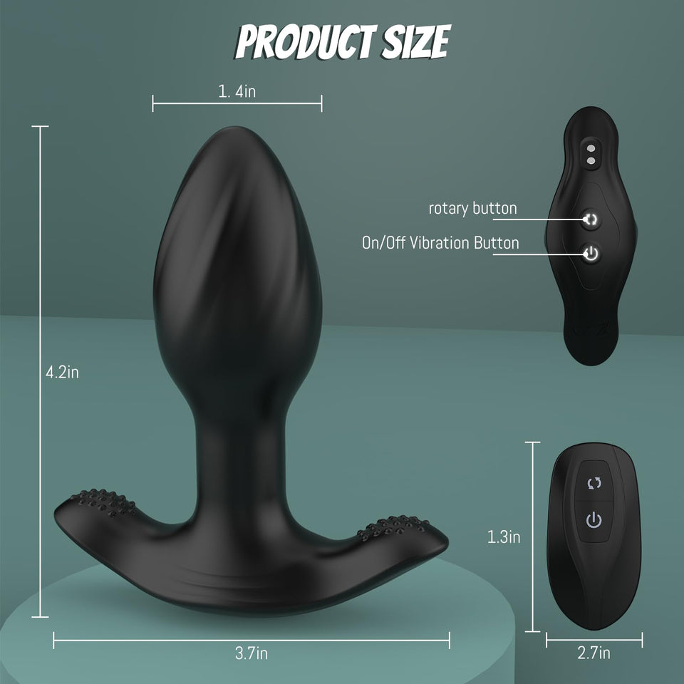 Vibrating Butt Plug Anal Toys, Anal Plug Sex Toys for Men Prostate Massager, 10 Vibrating Rotation Mode Male Sex Toy with Remote