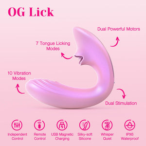 Tracy's Dog Clitoral Licking G Spot Vibrator, Remote Control Adult Toys for Women Couple Play, Vibrating Sex Toy for Double Stim