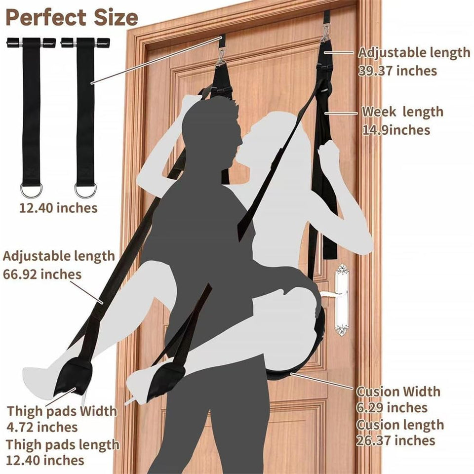 Door Sex Swing Sex Toys with Seat Supports up to 300lbs, BDSM Adjustable Sex Straps for Adult Sex Toys, Adults Bondage Sex Restr