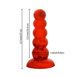 5 Balls Dildo,6.7 '' Long Anal Beads Vaginal G-spot Deep Stimulation,Butt Plug with Strong Suction Cup for Male Female,Liquid Si
