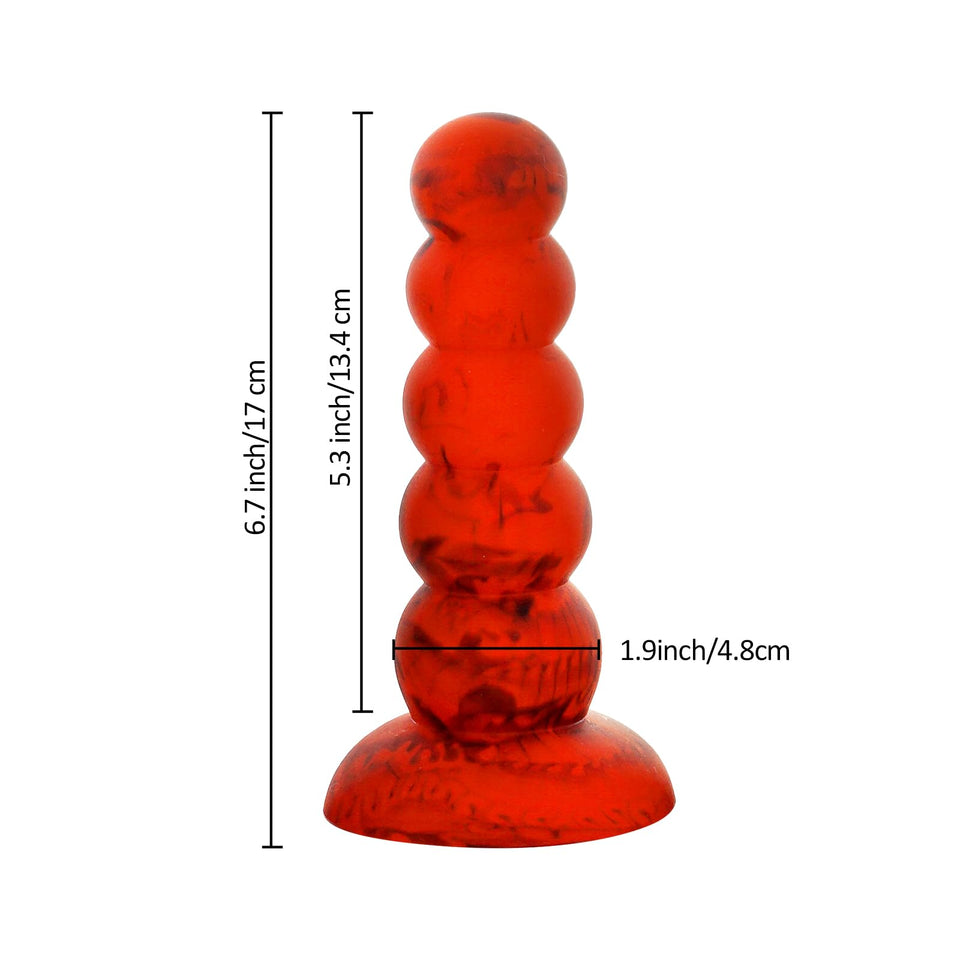 5 Balls Dildo,6.7 '' Long Anal Beads Vaginal G-spot Deep Stimulation,Butt Plug with Strong Suction Cup for Male Female,Liquid Si