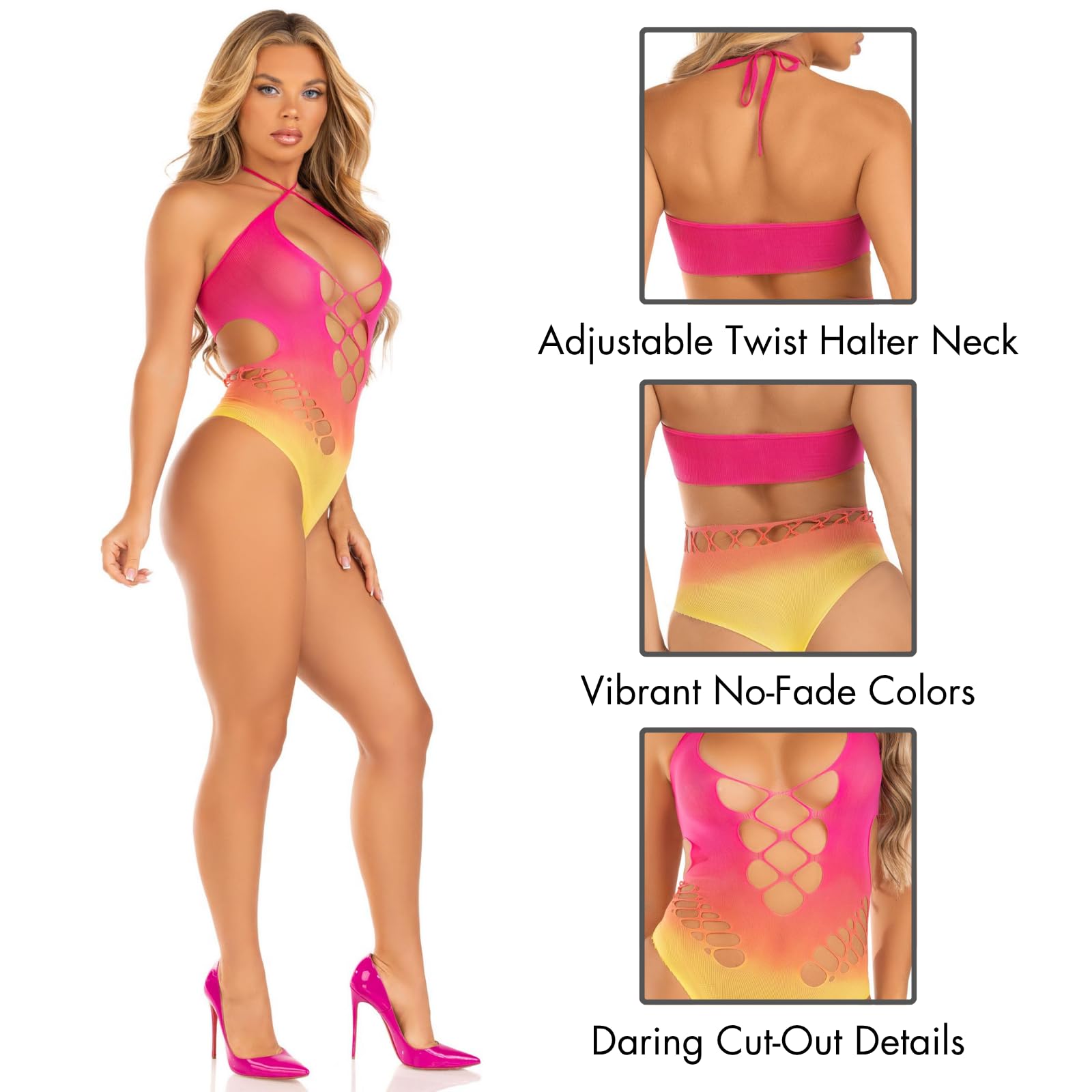 Seamless Ombre Halter Bodysuit.