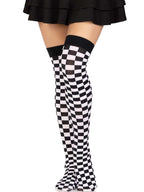 Leg Avenue Womens Checkerboard Hosiery, Checker Black/White, One Size Us