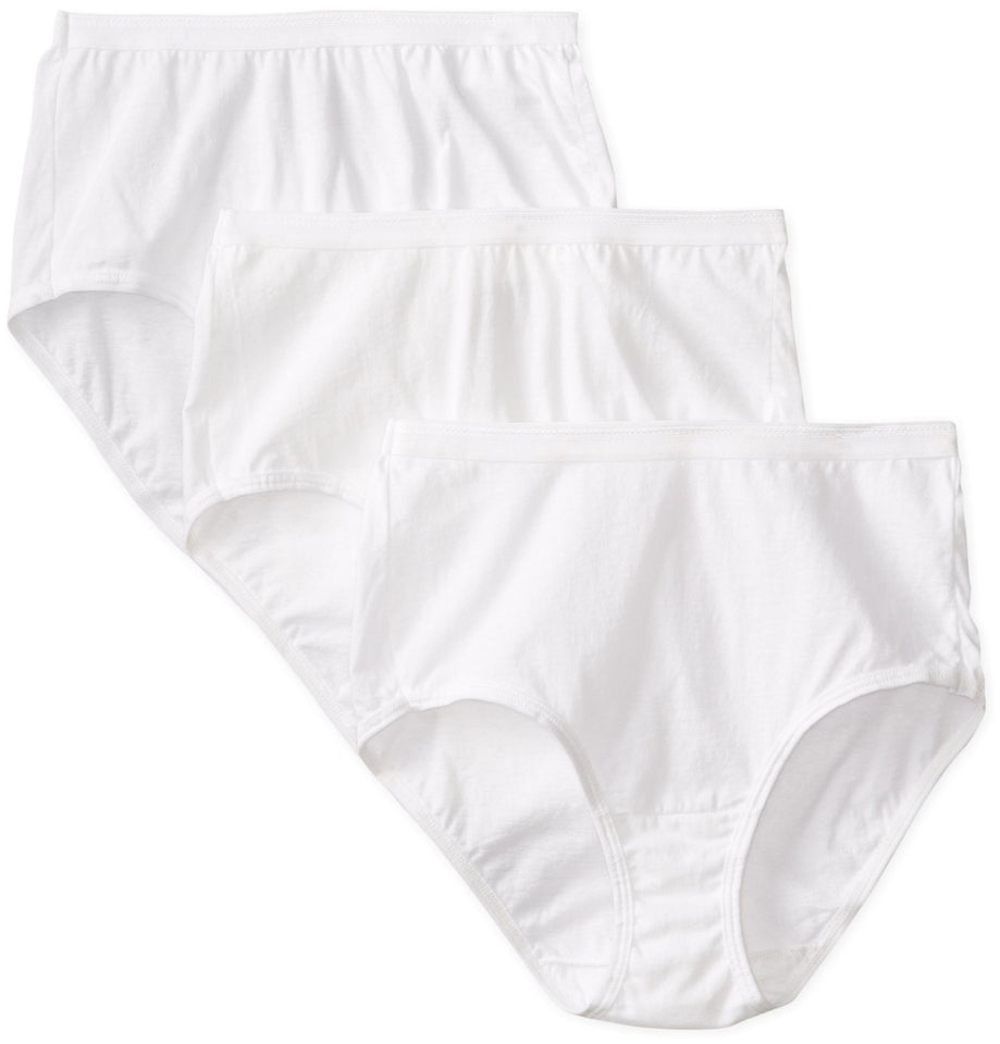 Fruit of the Loom womens Fruit Loom Womens Comfort Covered Cotton Panties - White briefs underwear, Cotton White , Pack of 3, 7