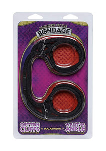Japanese Style Bondage Cotton Cuffs Blk