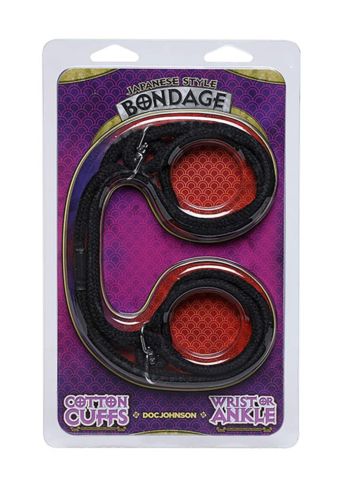 Japanese Style Bondage Cotton Cuffs Blk